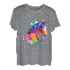 Idea Passion Horses Rider Aquarell Splash Art T-Shirt