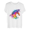 Idea Passion Horses Rider Aquarell Splash Art T-Shirt