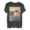 Vintage Retro Japanische Große Welle Katze VS Monster Geschenk T-Shirt
