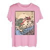 Vintage Retro Japanische Große Welle Katze VS Monster Geschenk T-Shirt