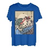 Vintage Retro Japanische Große Welle Katze VS Monster Geschenk T-Shirt