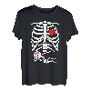 Schwanger Halloween Schwangerschaftsanzeige Baby Skelett T-Shirt