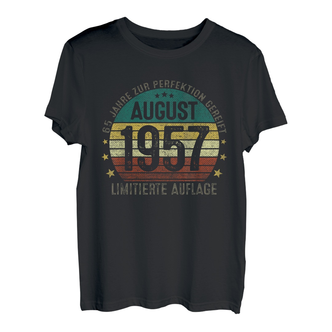 August 1957 Lustige Geschenke Zum 65 Geburtstag Mann Frau T-Shirt