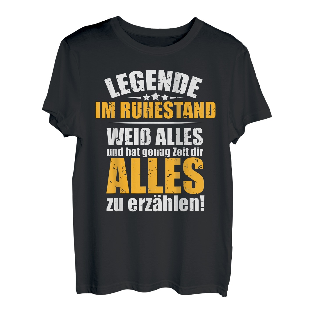 Rentner 2021 Ruhestand Mann, Lustiger Spruch, Legende Rente T-Shirt