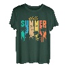 Retro Hello Summer | Palme | Urlaub Sommer T-Shirt