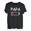 Herren Papa Akku leer Daddy Batterie Vater Energie leer - Papa Akku T-Shirt