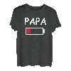 Herren Papa Akku leer Daddy Batterie Vater Energie leer - Papa Akku T-Shirt
