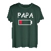 Herren Papa Akku leer Daddy Batterie Vater Energie leer - Papa Akku T-Shirt