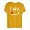 Herren Papa Akku leer Daddy Batterie Vater Energie leer - Papa Akku T-Shirt