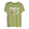 Herren Papa Akku leer Daddy Batterie Vater Energie leer - Papa Akku T-Shirt