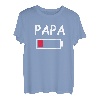 Herren Papa Akku leer Daddy Batterie Vater Energie leer - Papa Akku T-Shirt