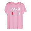Herren Papa Akku leer Daddy Batterie Vater Energie leer - Papa Akku T-Shirt