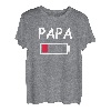 Herren Papa Akku leer Daddy Batterie Vater Energie leer - Papa Akku T-Shirt