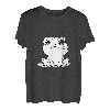 Niedliche schwarz-weiße Bleistiftzeichnung von Frosch T-Shirt