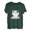 Niedliche schwarz-weiße Bleistiftzeichnung von Frosch T-Shirt