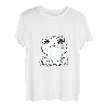 Niedliche schwarz-weiße Bleistiftzeichnung von Frosch T-Shirt
