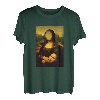 Lustige Sarcasm Ölgemälde Mona Lisa Face Off Her Gesichtsmaske T-Shirt