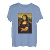 Lustige Sarcasm Ölgemälde Mona Lisa Face Off Her Gesichtsmaske T-Shirt