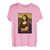 Lustige Sarcasm Ölgemälde Mona Lisa Face Off Her Gesichtsmaske T-Shirt