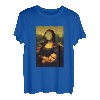 Lustige Sarcasm Ölgemälde Mona Lisa Face Off Her Gesichtsmaske T-Shirt