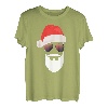 Weihnachtsmann Mütze Sonnenbrille Bart Santa Presentidee T-Shirt