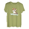 Lustiges buntes Einhorn-Regenbogen, Snowboard-Geschenk. T-Shirt