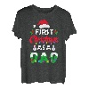 Herren First Christmas As A Dad Schwangerschaft verkünden Weihnachtsmann T-Shirt