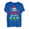 Herren First Christmas As A Dad Schwangerschaft verkünden Weihnachtsmann T-Shirt