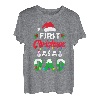 Herren First Christmas As A Dad Schwangerschaft verkünden Weihnachtsmann T-Shirt
