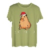 Ok I Pull Up Capybara Weihnachtspyjama Tier Weihnachtsmütze T-Shirt