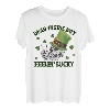 St. Patrick's Hat Skeleton Dead Inside But Feelin' Lucky T-Shirt