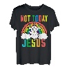 Lustiges Satanisches Einhorn Regenbogen Not Today Jesus T-Shirt