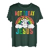 Lustiges Satanisches Einhorn Regenbogen Not Today Jesus T-Shirt