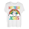 Lustiges Satanisches Einhorn Regenbogen Not Today Jesus T-Shirt