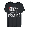 Merry and Pregnant Santa Hat Xmas Schwangerschaft Ankündigung T-Shirt