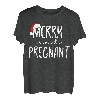 Merry and Pregnant Santa Hat Xmas Schwangerschaft Ankündigung T-Shirt