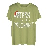 Merry and Pregnant Santa Hat Xmas Schwangerschaft Ankündigung T-Shirt