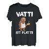 Herren Vatti Ist Platti Erschöpft Müde Faultier Kaffee Vater Papa T-Shirt