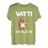 Herren Vatti Ist Platti Erschöpft Müde Faultier Kaffee Vater Papa T-Shirt
