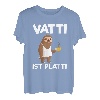Herren Vatti Ist Platti Erschöpft Müde Faultier Kaffee Vater Papa T-Shirt