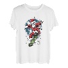 Santa Skateboard Weihnachten Pyjama T-Shirt