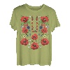 Rote Mohnblumen, Ukraine, niedliches Blumenmuster, ukrainischer Vyshyvanka-Stil T-Shirt