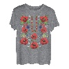 Rote Mohnblumen, Ukraine, niedliches Blumenmuster, ukrainischer Vyshyvanka-Stil T-Shirt