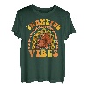 Thankful Vibes Regenbogen Truthahn Herbst Retro Groovy Thanksgiving T-Shirt