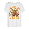 Thankful Vibes Regenbogen Truthahn Herbst Retro Groovy Thanksgiving T-Shirt