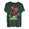 Weihnachtsdesign Weihnachtsmann auf einem Motorrad T-Shirt