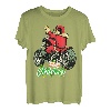 Weihnachtsdesign Weihnachtsmann auf einem Motorrad T-Shirt