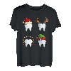 Zahn Santa Rentier Elf Weihnachten Pyjama Cool X-Mas Zahnarzt T-Shirt