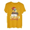 Lustiger Cartoon-Sonnenbrille, Motiv: Huhn und Papa, Gelb T-Shirt