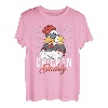Lustiger Cartoon-Sonnenbrille, Motiv: Huhn und Papa, Gelb T-Shirt